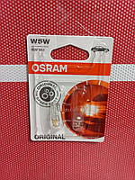 Лампа (габарит, панель приладів, салон) OSRAM / Original / W5W, 12V 5W, блістер 2шт.