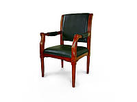 Офісне крісло для конференцій Версаль горіх лісовий комбінована шкіра люкс зелена (Діал ТМ)
