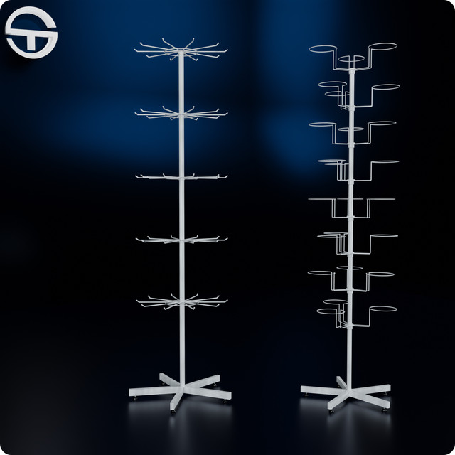 Вертушки для аксесуарів, кількість ярусів можна регулювати Приклад квадратний профіль та круглий