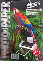 Матовий фотопапір ПОЛОТНО А4 260 г/м² (20 аркушів), фотопапір для принтера А4