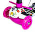 Самокат дитячий триколісний рожевий 5в1, Самокат трансформер із батьківською ручкою сидінням для малюків, фото 3