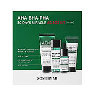 Набор миниатюр кислотных средств для проблемной кожи SOME BY MI AHA-BHA-PHA 30 Days Miracle AC SOS Kit