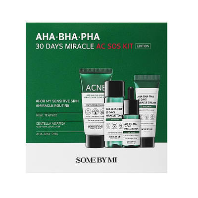 Набір мініатюр кислотних засобів для проблемної шкіри SOME BY MI AHA-BHA-PHA 30 Days Miracle AC SOS Kit