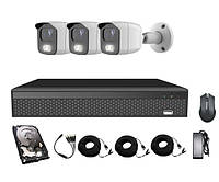 Комплект AHD відеоспостереження на 3 вуличні камери CoVi Security AHD-3W KIT HDD 500 Гб