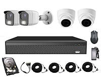 Комплект AHD відеоспостереження на 2-х вуличних і 2-х купольних камерах CoVi Security AHD-22WD KIT HDD 500 Гб