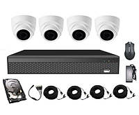 Комплект AHD відеоспостереження на 4 купольні камери CoVi Security AHD-4D KIT HDD 500 Гб