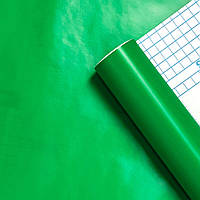 Самоклеющаяся пленка зеленая 0,45х10м самоклейка для мебели дверей кухни ванной холодильника на стол