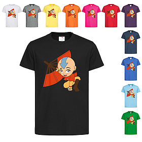 Чорна дитяча футболка Прикольна Avatar Aang (11-22-4)