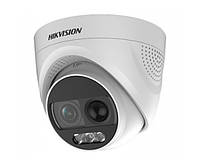 2Мп ColorVu Turbo HD відеокамера з PIR датчиком та сиреною Hikvision DS-2CE72DFT-PIRXOF28 (2.8 ММ)