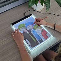 Графический планшет с экраном А4, с подсветкой LED для рисования и копирования