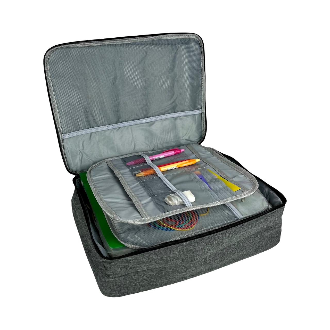 Сумка-органайзер для документів A4 з ручкою та кріпленням на валізу Без кодового замку Сірий