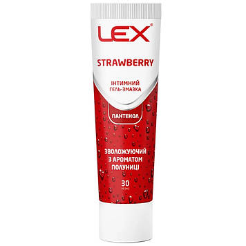 Гель  змазка  гель смазка Lex Strawberry зволожуючий з ароматом полуниці  с ароматом полуниця 30 мл .