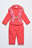 Куртка та напівкомбінезон дитячий для дівчинки єврозима коралового кольору 169431S
