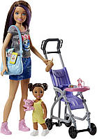 Кукла Барби Скиппер няня с коляской и малышкой Barbie Skipper Babysitters Bouncy Stroller