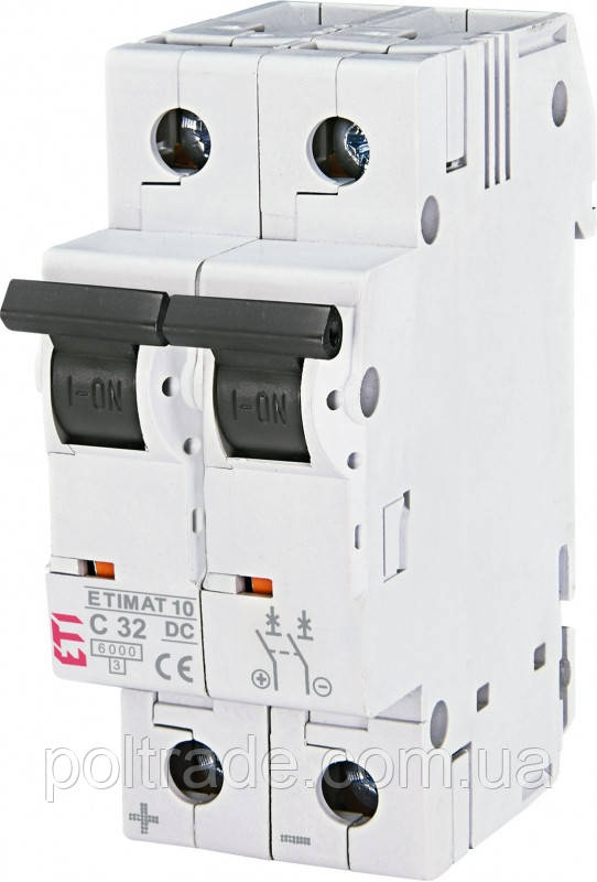 Автоматический выключатель постоянного тока ETI ETIMAT 10-DC 2p C32 6kA (440В, 32А) - фото 1 - id-p2053835246