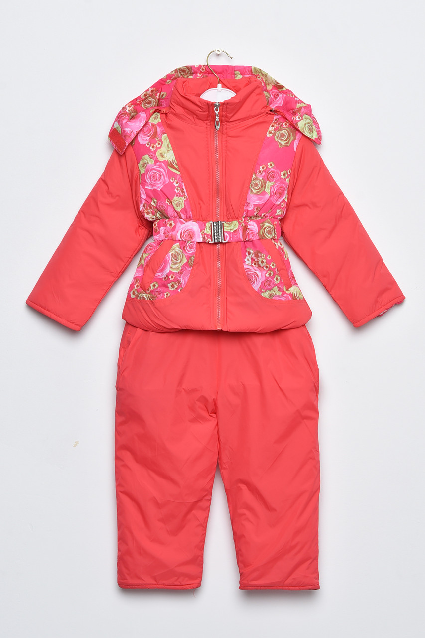 Куртка та напівкомбінезон дитячий для дівчинки єврозима коралового кольору 169431T Безкоштовна доставка