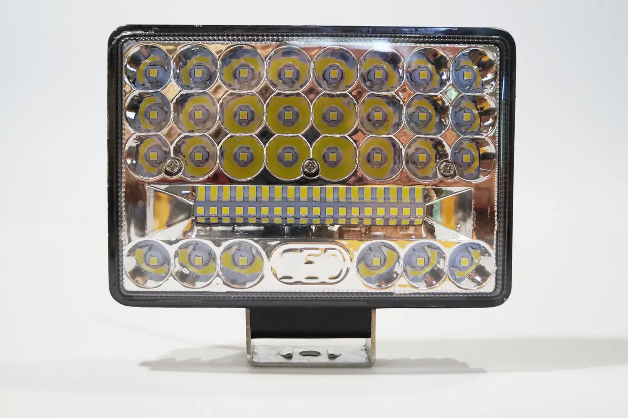 Фара LED прямокутна ближна + дальнє світло 144W 6000K (48 діодів) (15 см х 11см  х 3см), фото 1