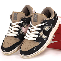 Кроссовки женские и мужские Nike SB Dunk Cactus Jack / кеды Найк СБ Данк Кактус Джек коричневые