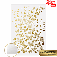 Калька для дизайна ROSA Talent, А4, 100 г/м2, Gold Butterflies (5320005)