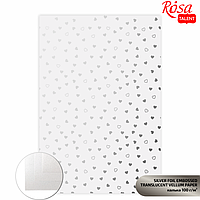 Калька для дизайна ROSA Talent, А4, 100 г/м2, Silver Hearts (5320008)