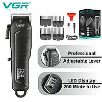 Машинка для стрижки професійна VGR V-683 тример для стрижки волосся, машинка для гоління з насадками