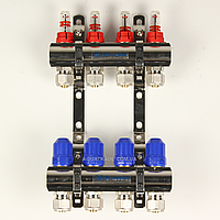 Коллектор Gross 8504 1" - 3/4" на 4 выхода в сборе для теплого пола