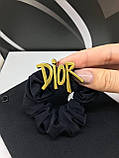 Шовкова гумка велика для волосся з логотипом Діор/ Dior, фото 3
