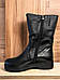 Чоботи жіночі зимові шкіряні на повну широку ногу халяву литку на танкетці від виробника 42 43 розмір, фото 3