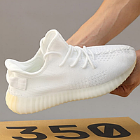 Кроссовки мужские и женские Adidas Yeezy Boost 350 v2 white / Адидас изи буст 350 в2 белые