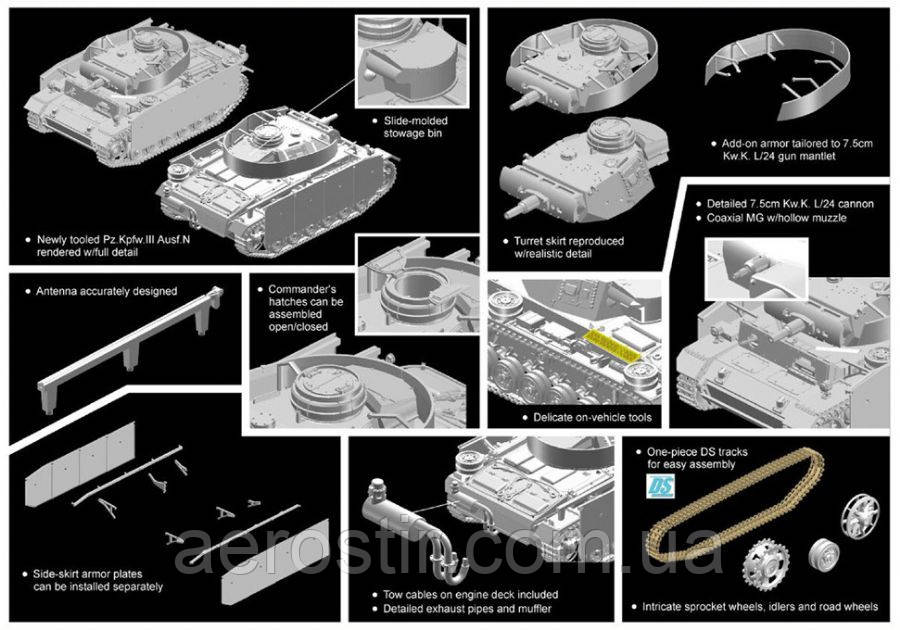 Танк T-III N 1/72 DRAGON 7407 - фото 2 - id-p369160585