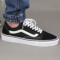 Кроссовки мужские и женские Vans Old Skool Classic black white / кеды Ванс олд скул класик черные белые 38