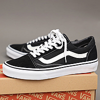 Кроссовки женские и мужские Vans Old Skool Classic black white / кеды Ванс олд скул класик черные белые