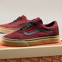 Кроссовки мужские и женские Vans Old Skool bordo / кеды Ванс олд скул бордовые