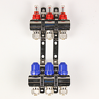 Коллектор Gross 8504 1" - 3/4" на 3 виходів в зборі для теплої підлоги