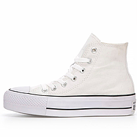 Кроссовки женские Converse Chuk Taylor High Sole White / Конверс высокие белые