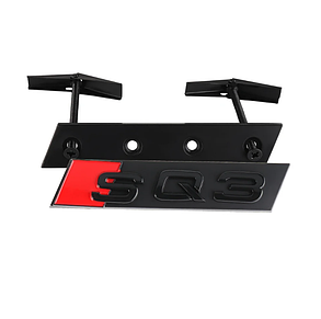 Емблема шильдік SQ3 AUDI (Ауди) для решітки радіатору - Чорний глянець 110х22 мм, фото 1