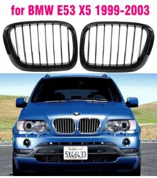 Решітка радіатора BMW (БМВ) X5 E53 рестайл 1999-2003 року Глянець  Ніздрі BMW X5 Е53