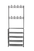 Вішалка для одягу для підлоги з полицями для взуття 60х28х155 см СТ-4