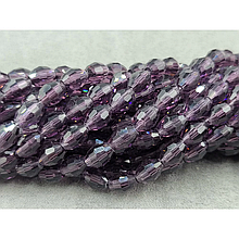 Намистини Скло овал 6*8мм, аметистовий