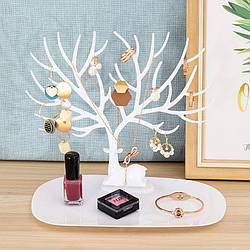 Органайзер для прикрас Рога оленя RESTEQ білого кольору 2шт. Органайзер для ювелірних виробів Олені роги білі