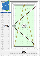 Поворотно-откидное пластиковое окно эконом