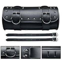 Сумка для мотоцикла 31х13 см. Мотосумка чорного кольору. Сумка тубус мотоциклетна