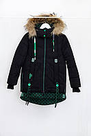 Зимова куртка, пальто для дівчинки чорного кольору 140, 146