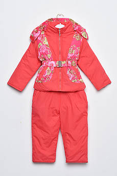 Куртка та напівкомбінезон дитячий для дівчинки єврозима коралового кольору 169431M