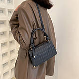 Жіноча класична сумка 8658 крос-боді на ремінці через плече чорна, фото 4