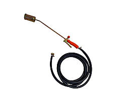 Пропановий металевий пальник з клапаном сопло 58мм +4 метри шланга та гайка зі штуцером