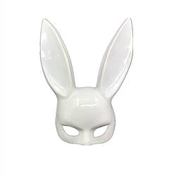 Милі вуха зайця, Маска кролика PlayBoy RESTEQ, біла глянсова 36см!