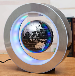 Глобус левітуючий RESTEQ. Хмара в повітрі земної кулі. Літаючий глобус з підсвічуванням, металік