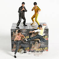 Фигурки Брюса Ли 4 шт/комплект. Игрушка Брюс Ли 10 см. Статуэтка Bruce Lee. Король кунг-фу Брюс Ли