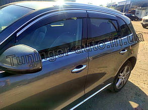 Дефлектори вікон із хром молдингом (вітровики) Audi Q5 2008-2017 (Uncle)